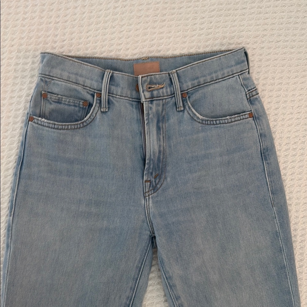 MOTHER Light Blue Ankle & Cropped Jeans